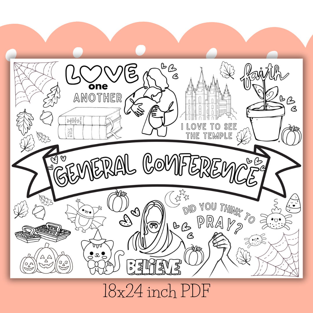 October General Conference Coloring Poster