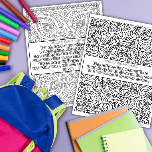 articles of faith adult-style coloring pages, LDS, kids coloring, doctrine and covenants come follow me