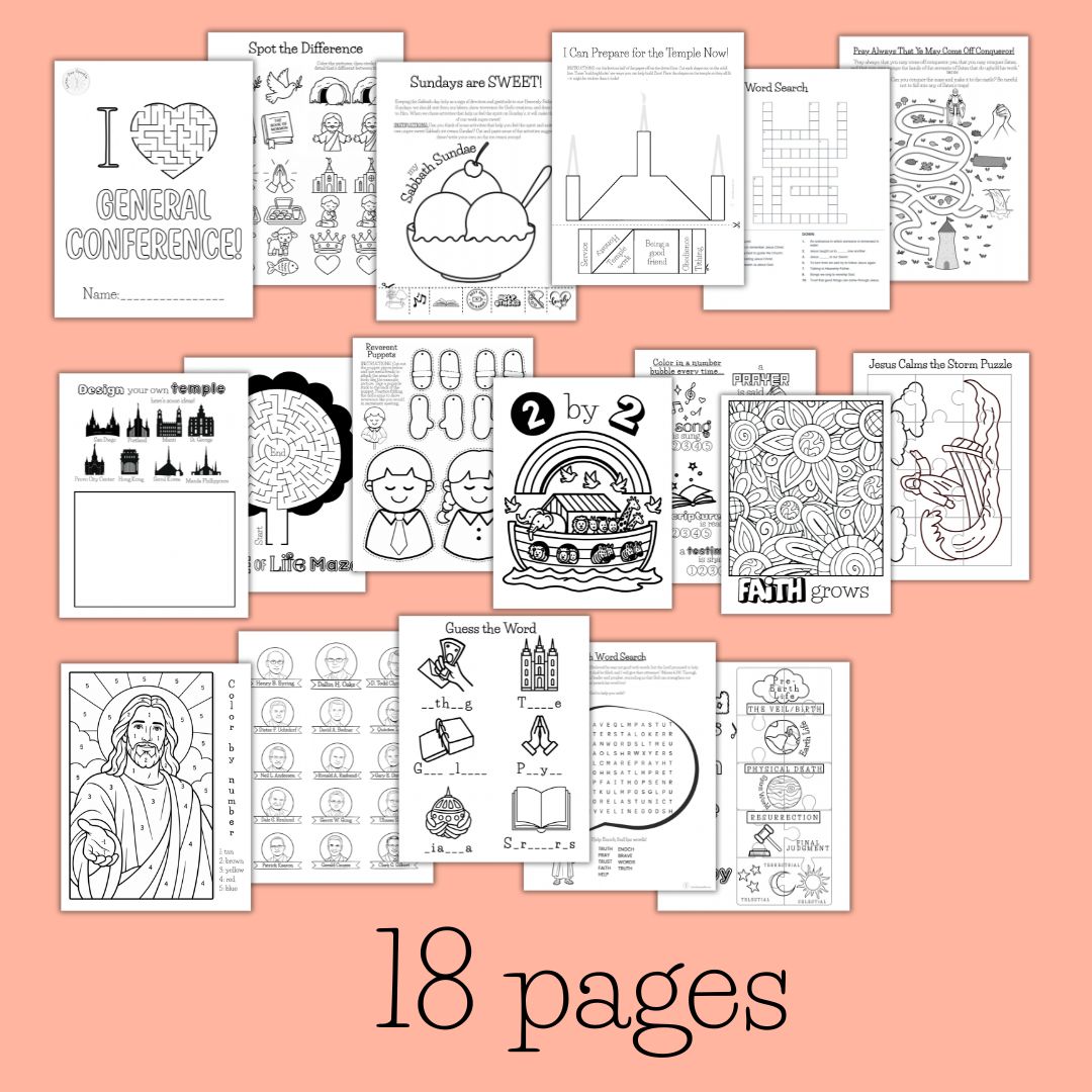 Vol. 2 General Conference Coloring Packet for Kids