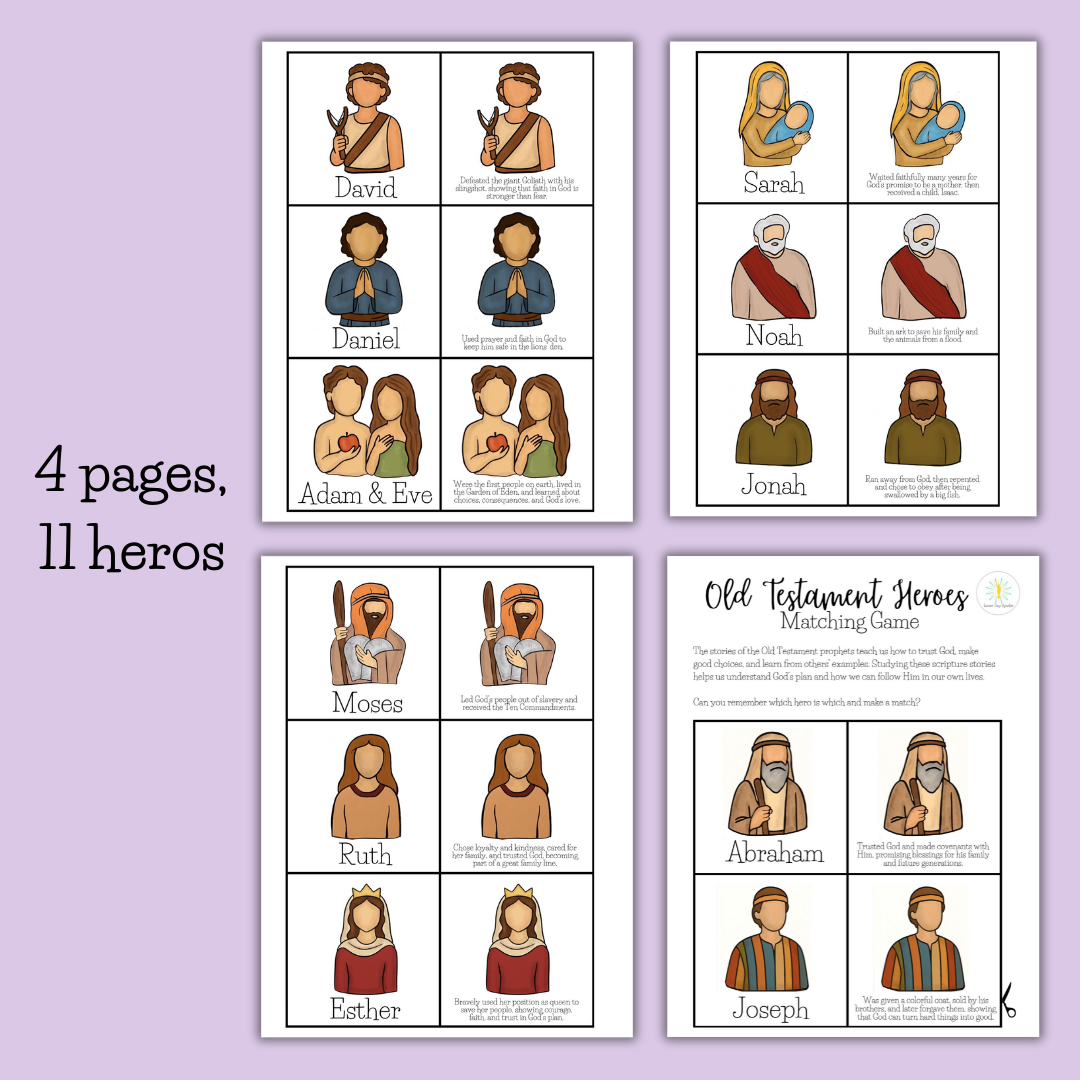 Old Testament Heroes Matching/Memory Game